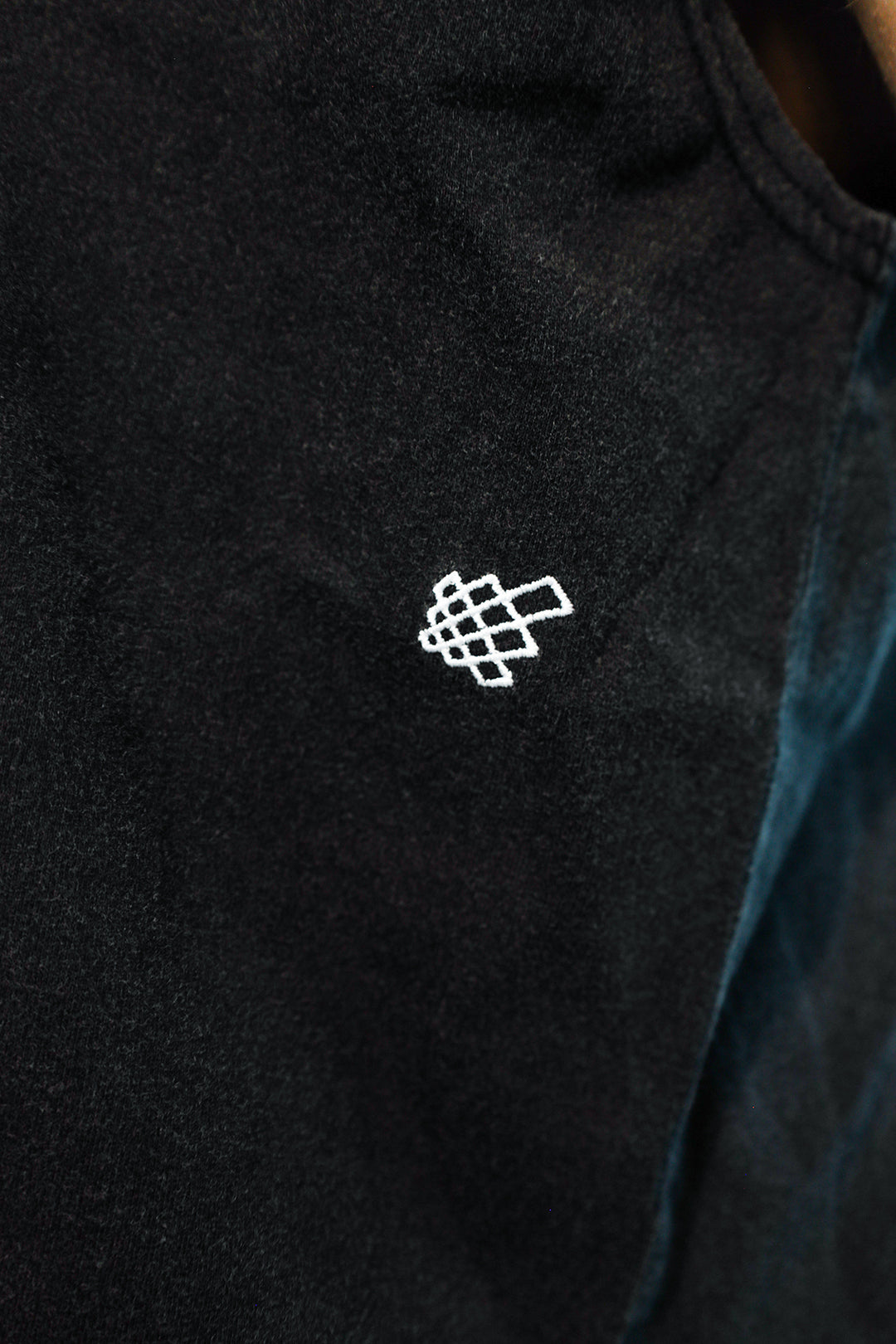 Retro Oversized Muscle Tee - Washed Black