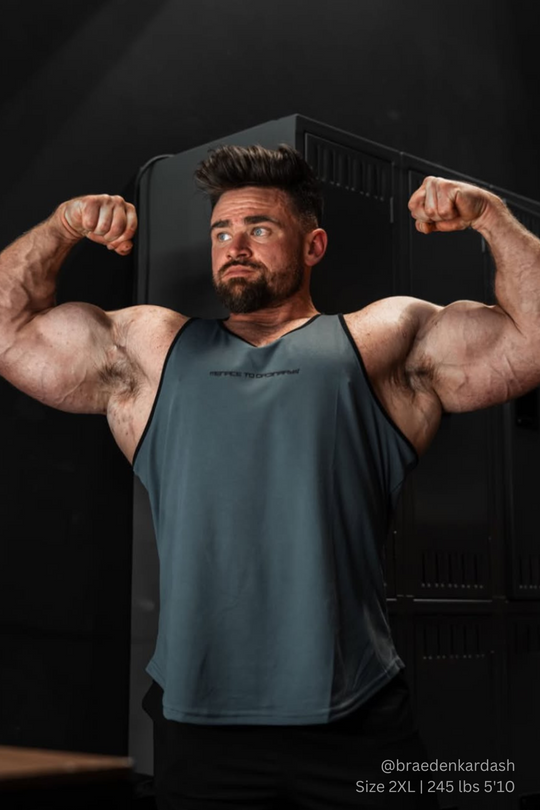 Fast-Dry Bodybuilding Workout Stringer - Gray with Black