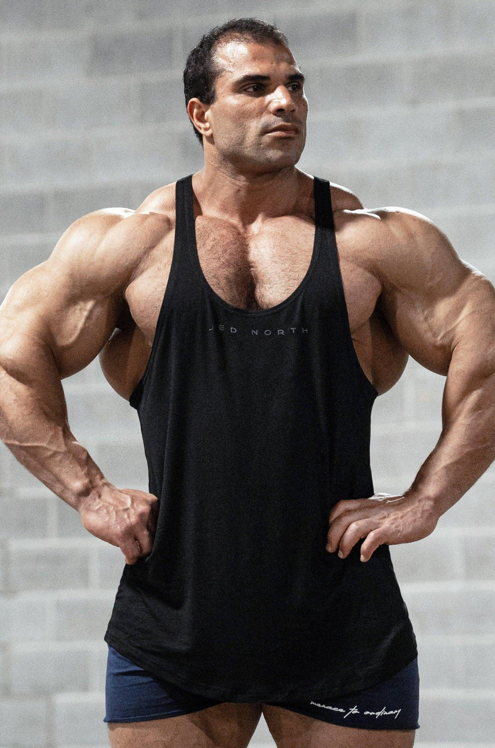 Classic Bodybuilding Racerback Stringer - Premium Black - Jed North