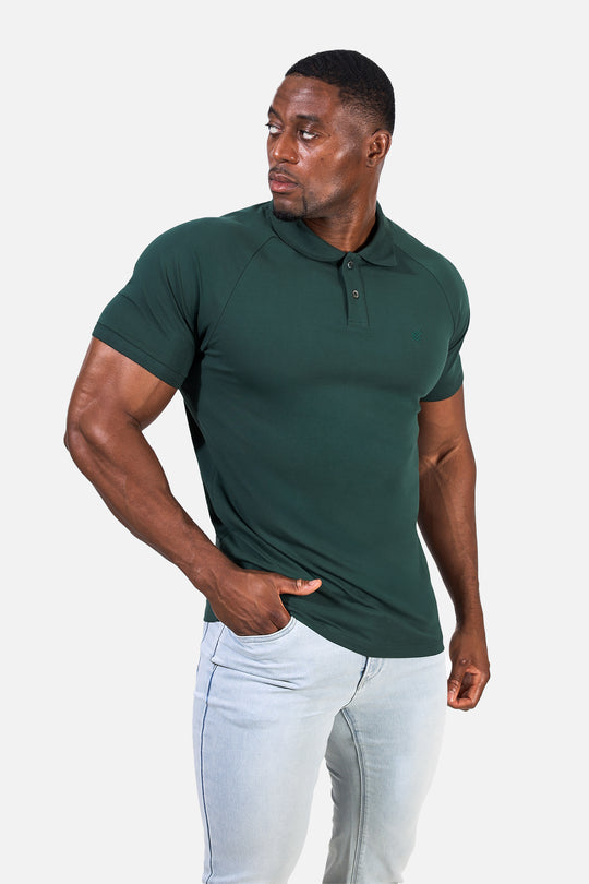 Muscle Fit All-Day Polo T-Shirt - Evergreen
