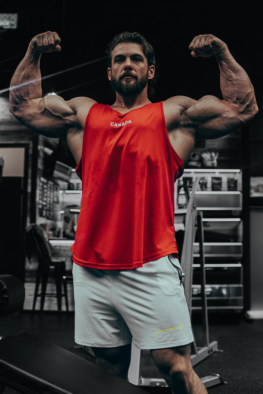 Fast-Dry Bodybuilding Workout Stringer - OH CANADA RED