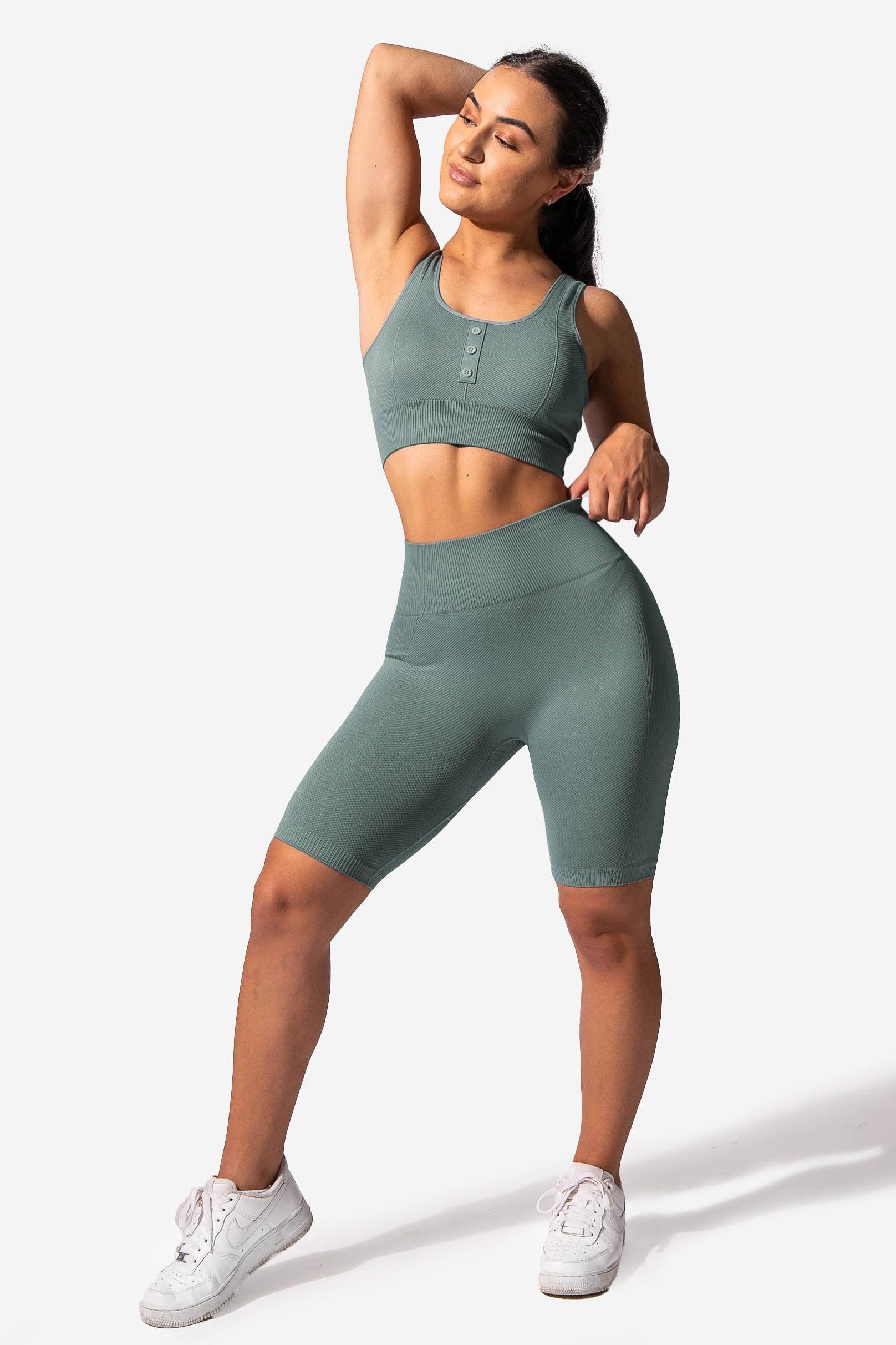 Rio Seamless Ribbed Sports Bra - Teal – Jed North Canada