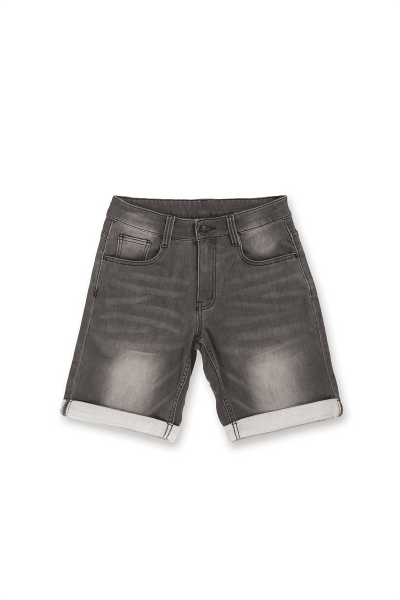 Mens grey top denim shorts