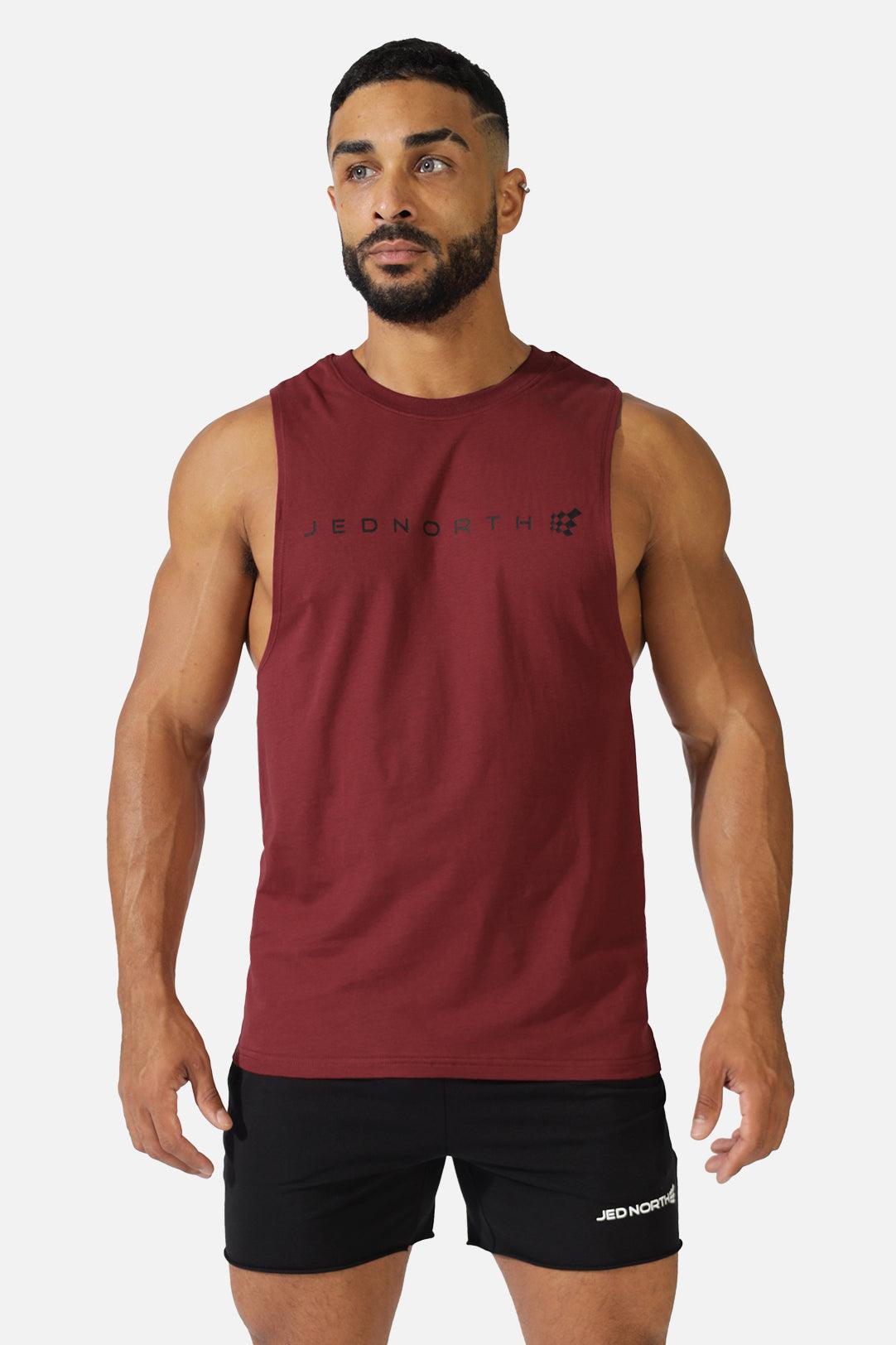 Women's Racerback Workout Tank Tops Dry Fit Muscle Tee Top - White Burgundy  / XS