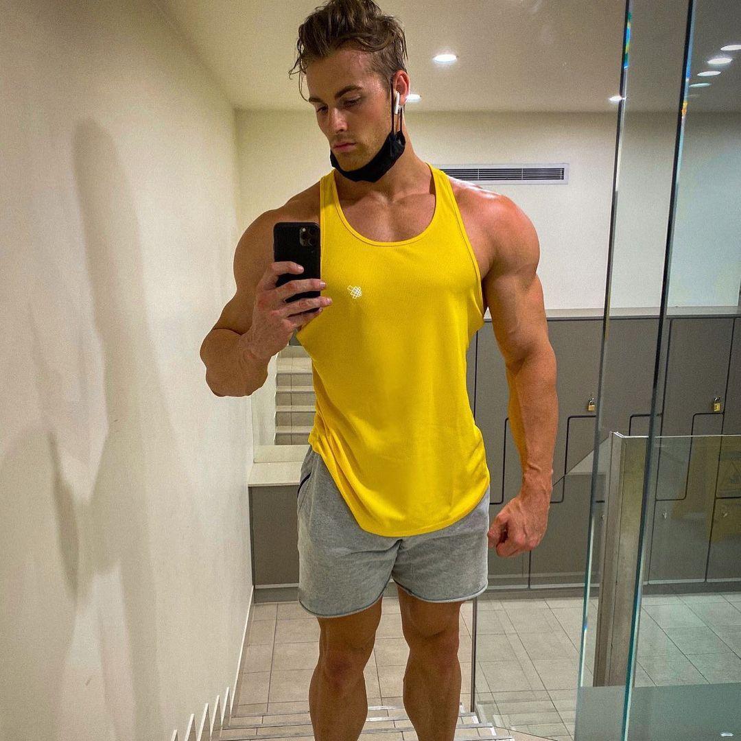 Microfiber Dri-Fit Stringer - Yellow Tank Tops Jed North