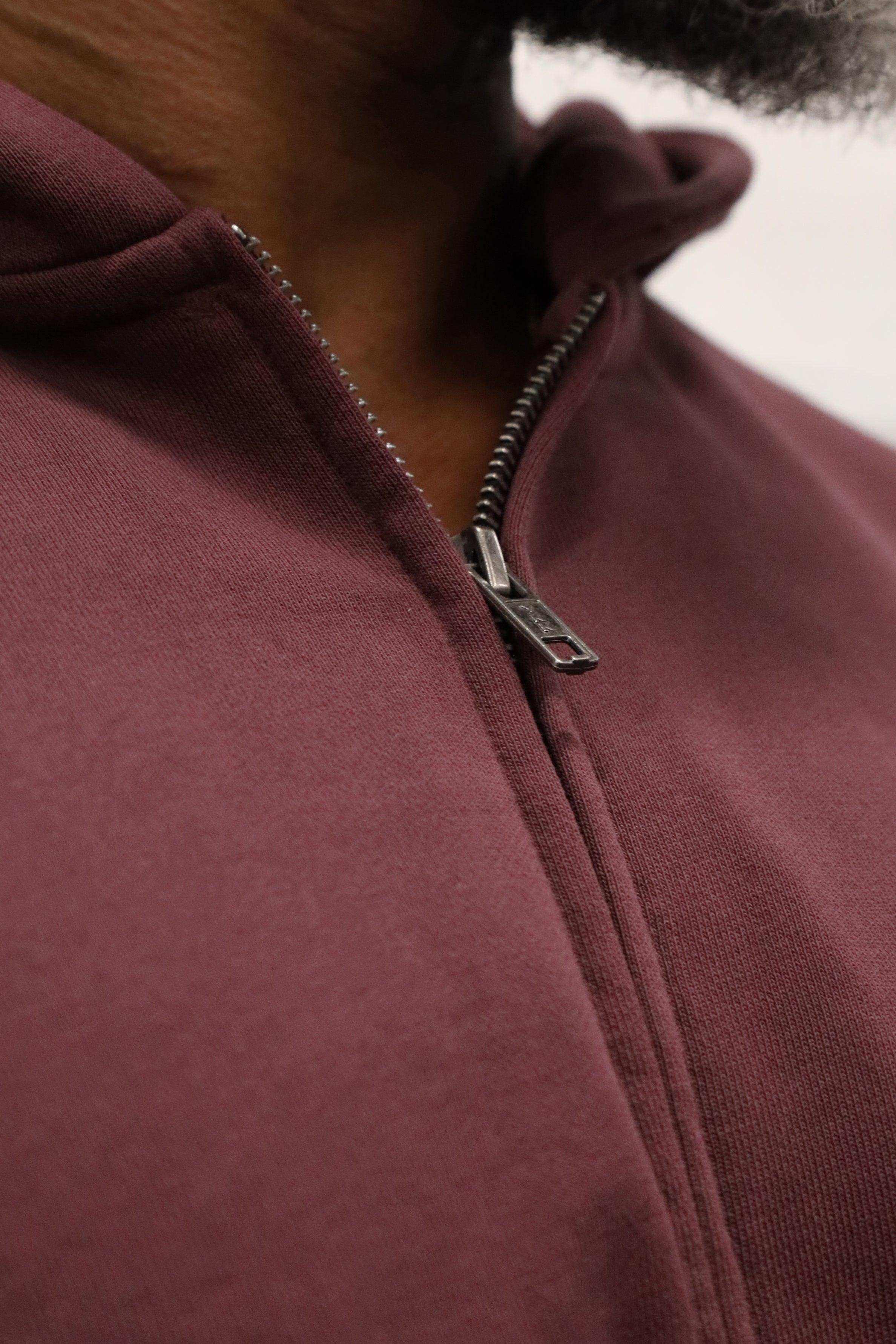 All Or Nothing French Terry Classic Zip-Up Hoodie - Maroon - Jed North Canada