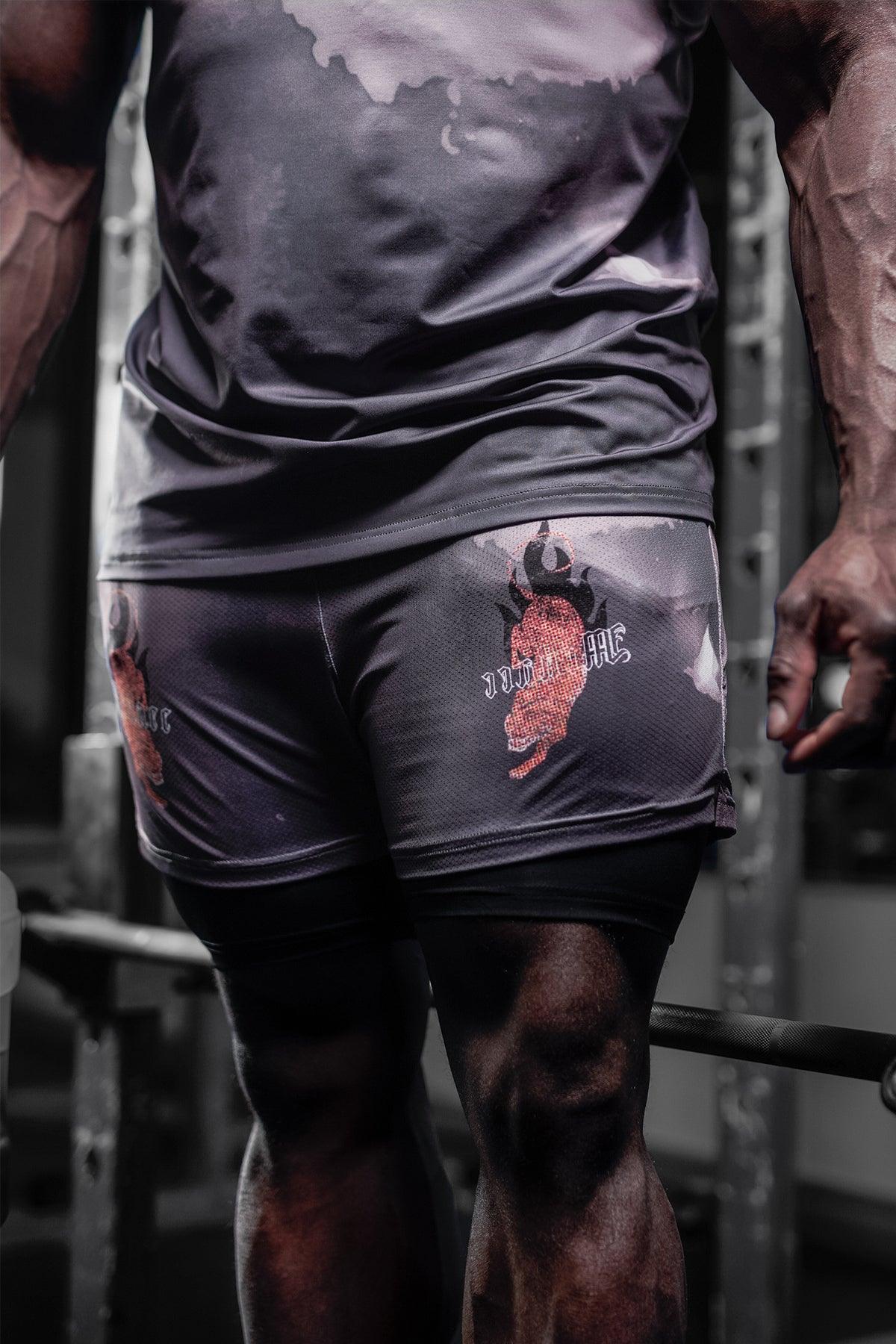 Pro 2 in 1 7'' Training Shorts - Tiger Inferno - Jed North Canada