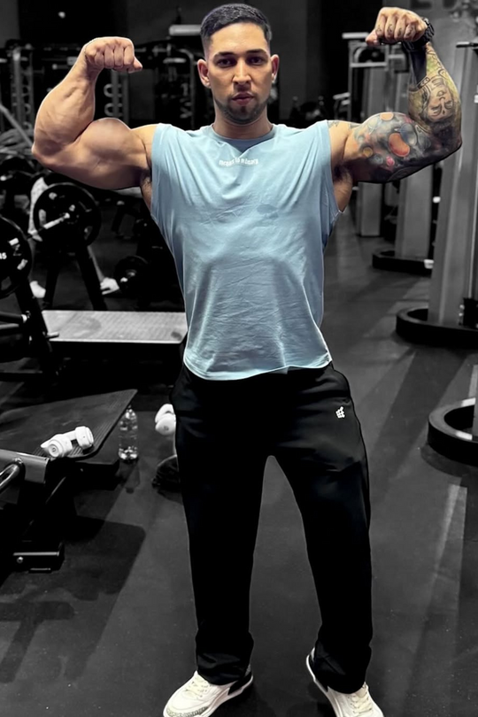 Sleeveless Muscle Tee - Light Blue