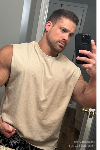 Sleeveless Box Cut  - Light Khaki