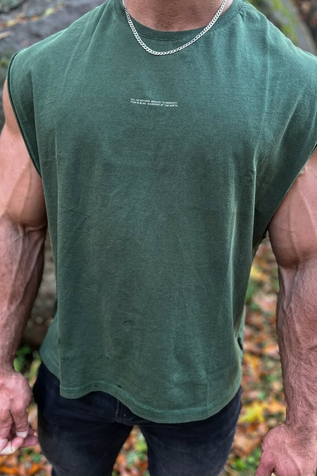 Box Cut Muscle Tee - Forest Green