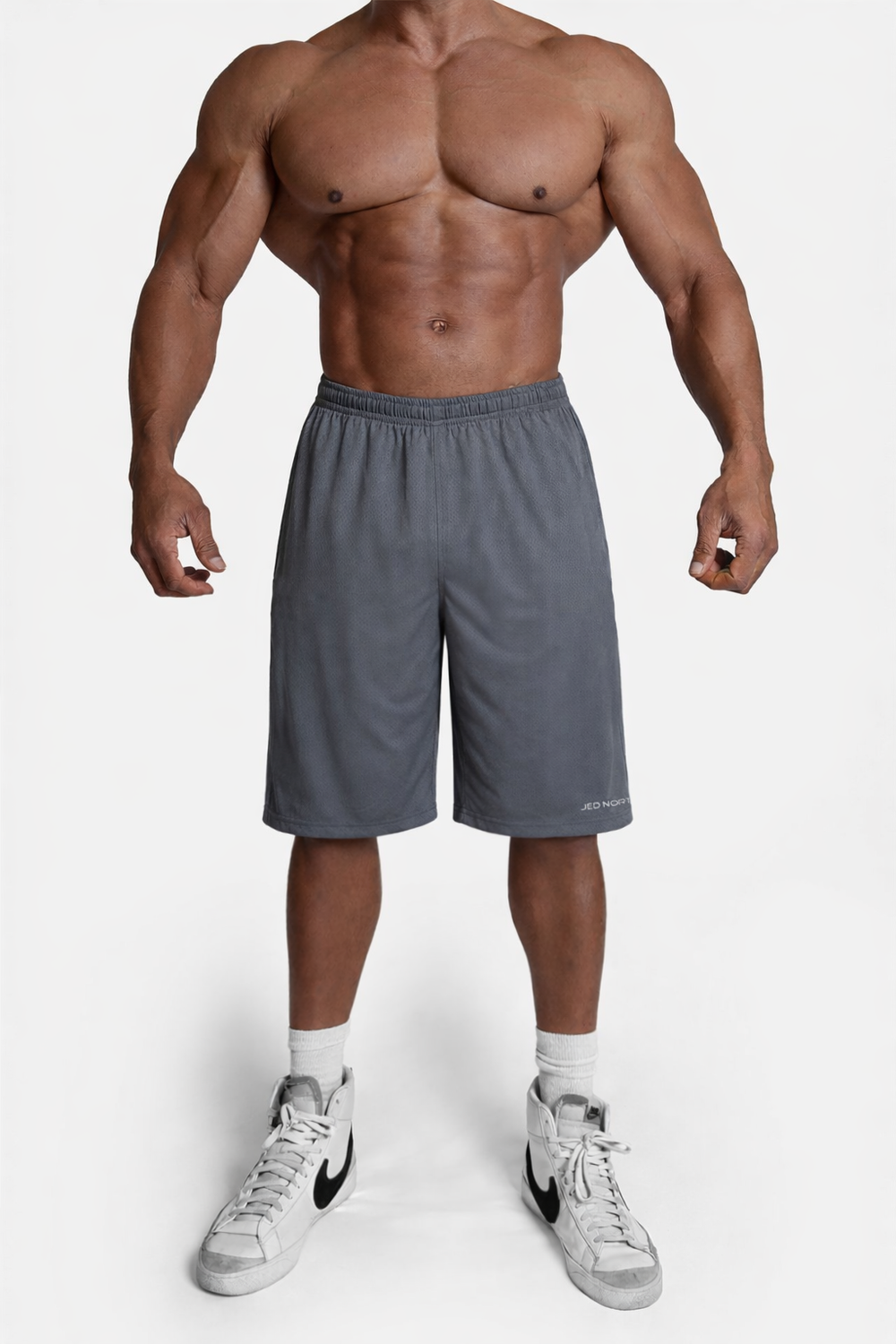 11" Double Layer Mesh Basketball Shorts - Storm Gray