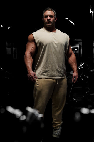 Sleeveless Box Cut  - Light Khaki