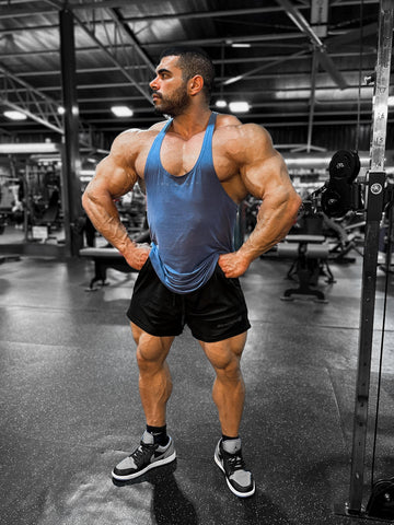 Classic Bodybuilding Racerback Stringer - Blue
