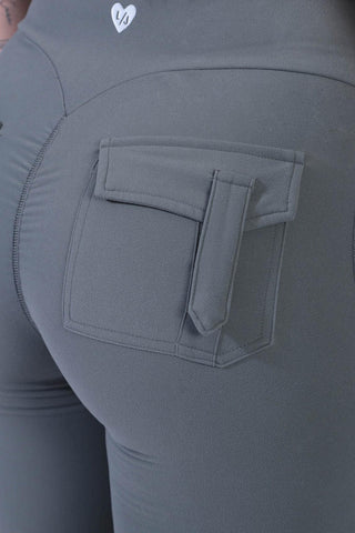 Brazilian Butt Lift Pocket-Scrunch Leggings 27" - Grey - Jed North Canada