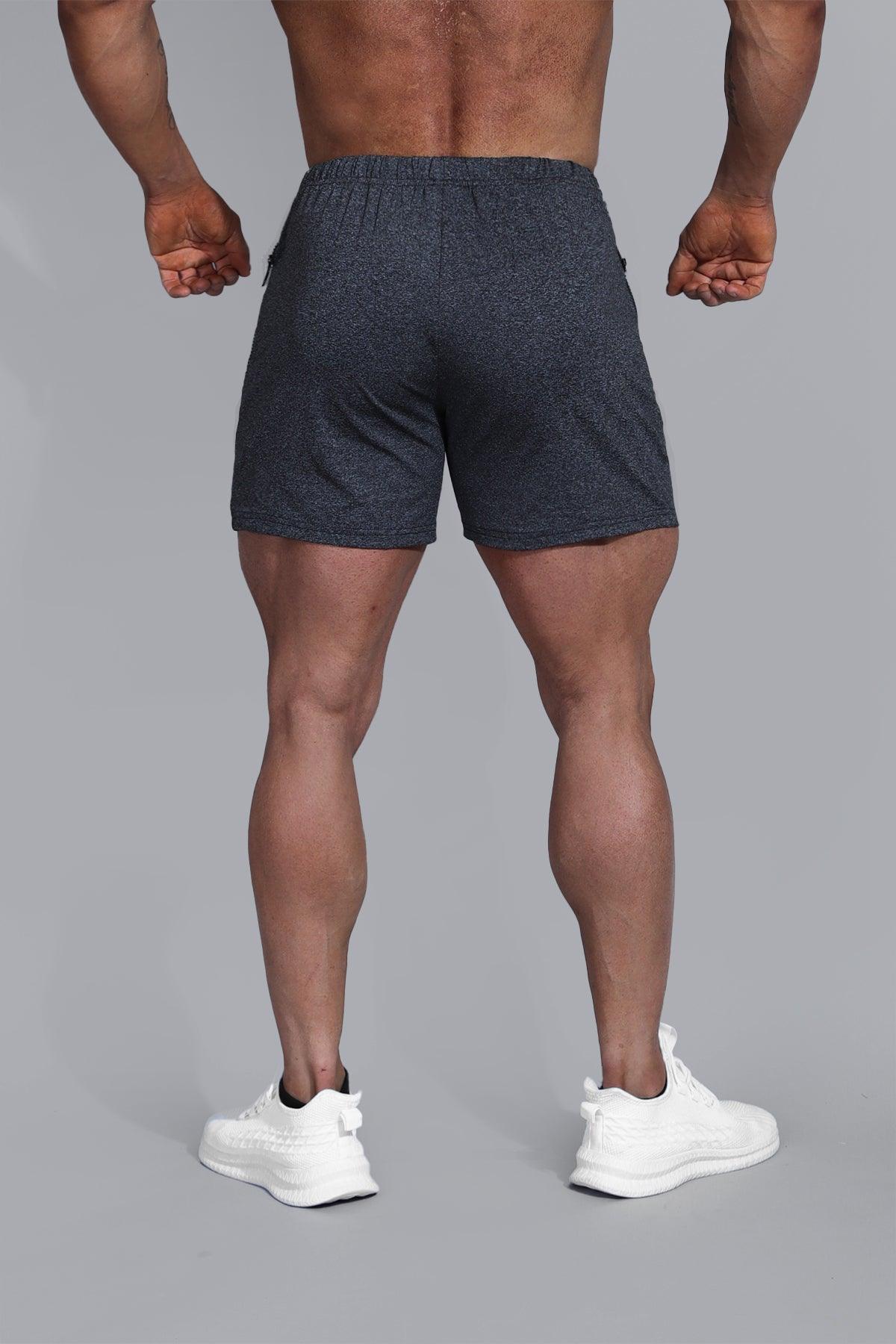 Agile Bodybuilding 4'' Shorts w Zipper Pockets - Dark Gray Heather - Jed North Canada