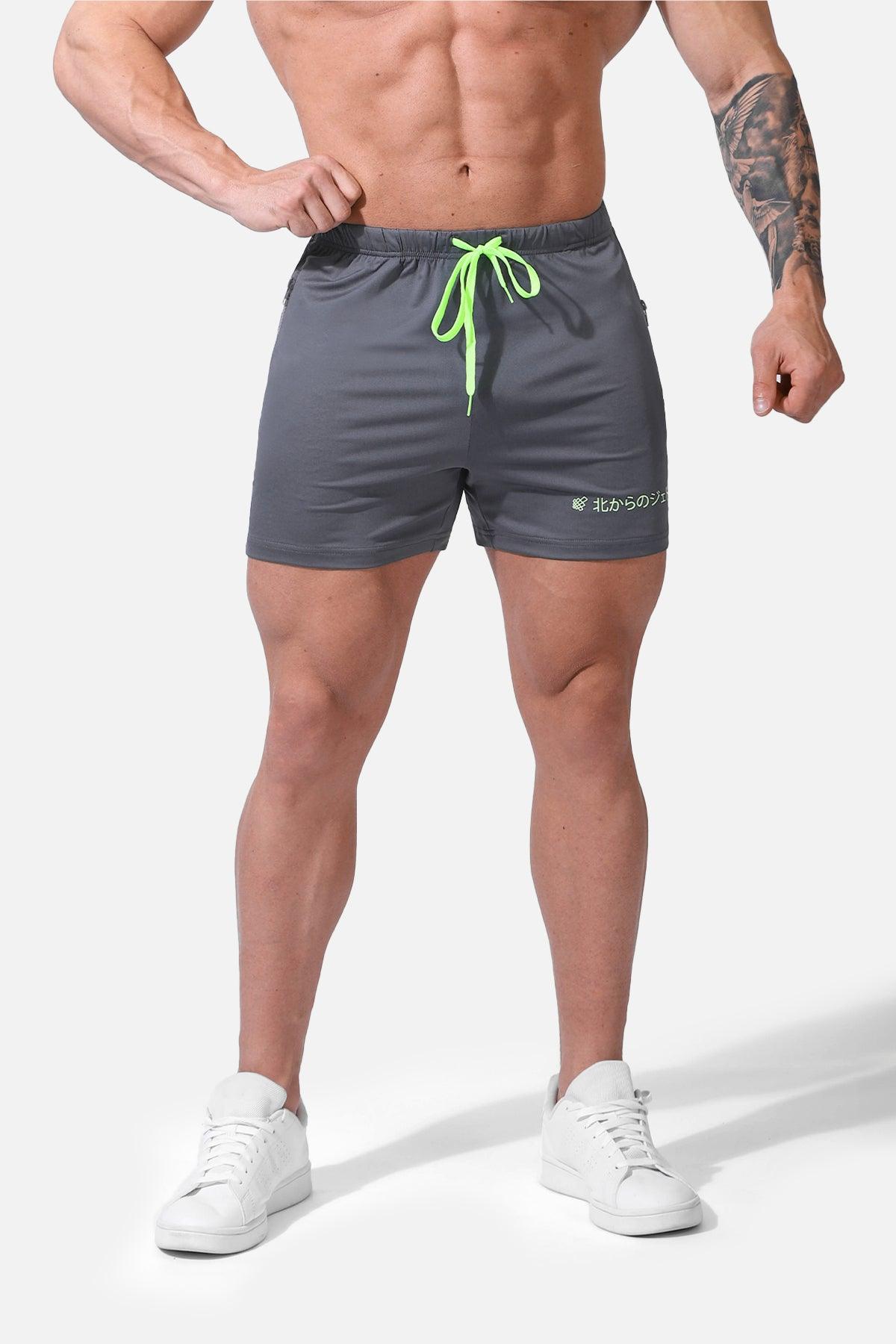 Agile Bodybuilding 4'' Shorts w Zipper Pockets - Japanese Gray - Jed North Canada