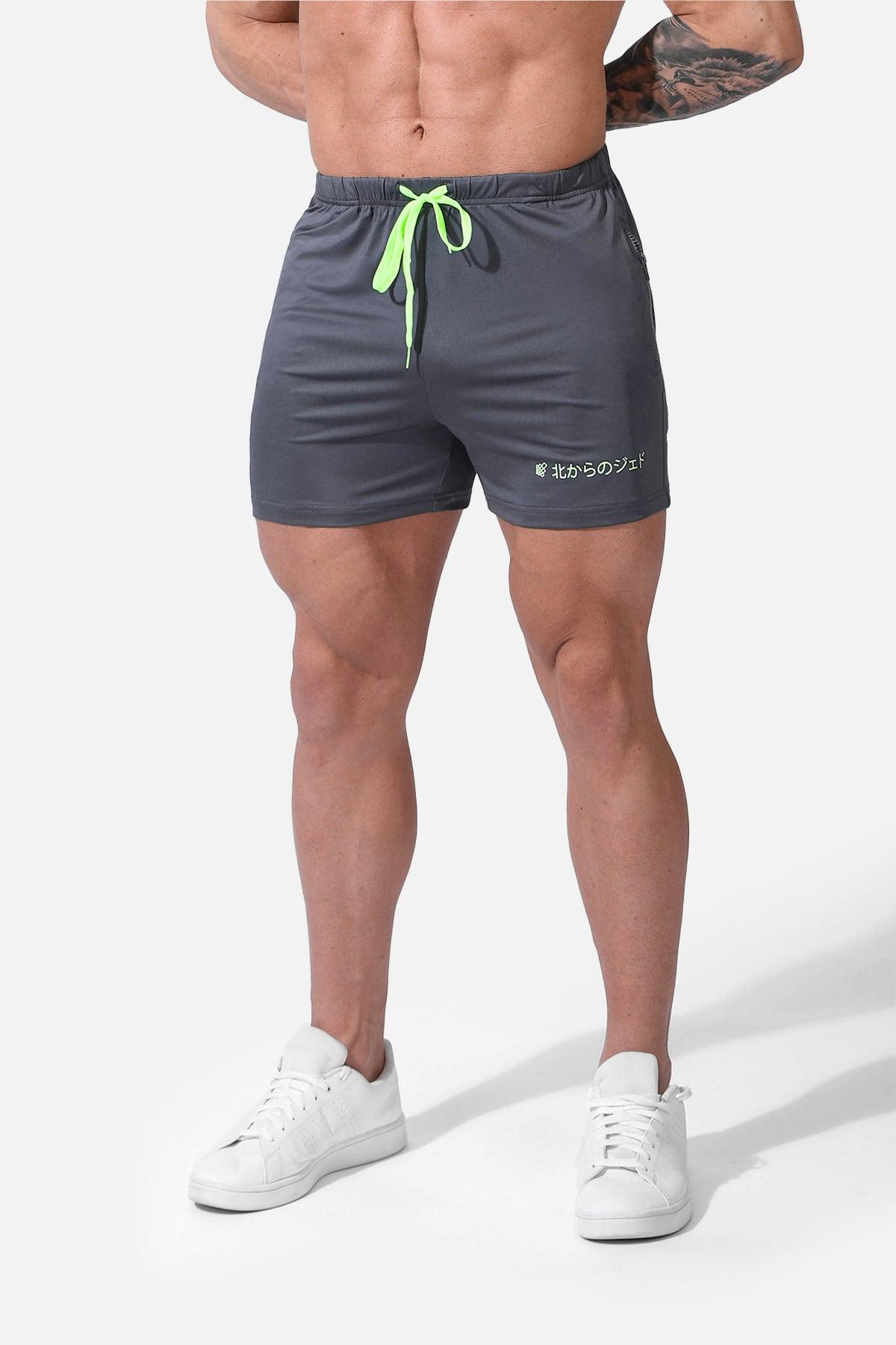 Agile Bodybuilding 4'' Shorts w Zipper Pockets - Japanese Gray - Jed North Canada