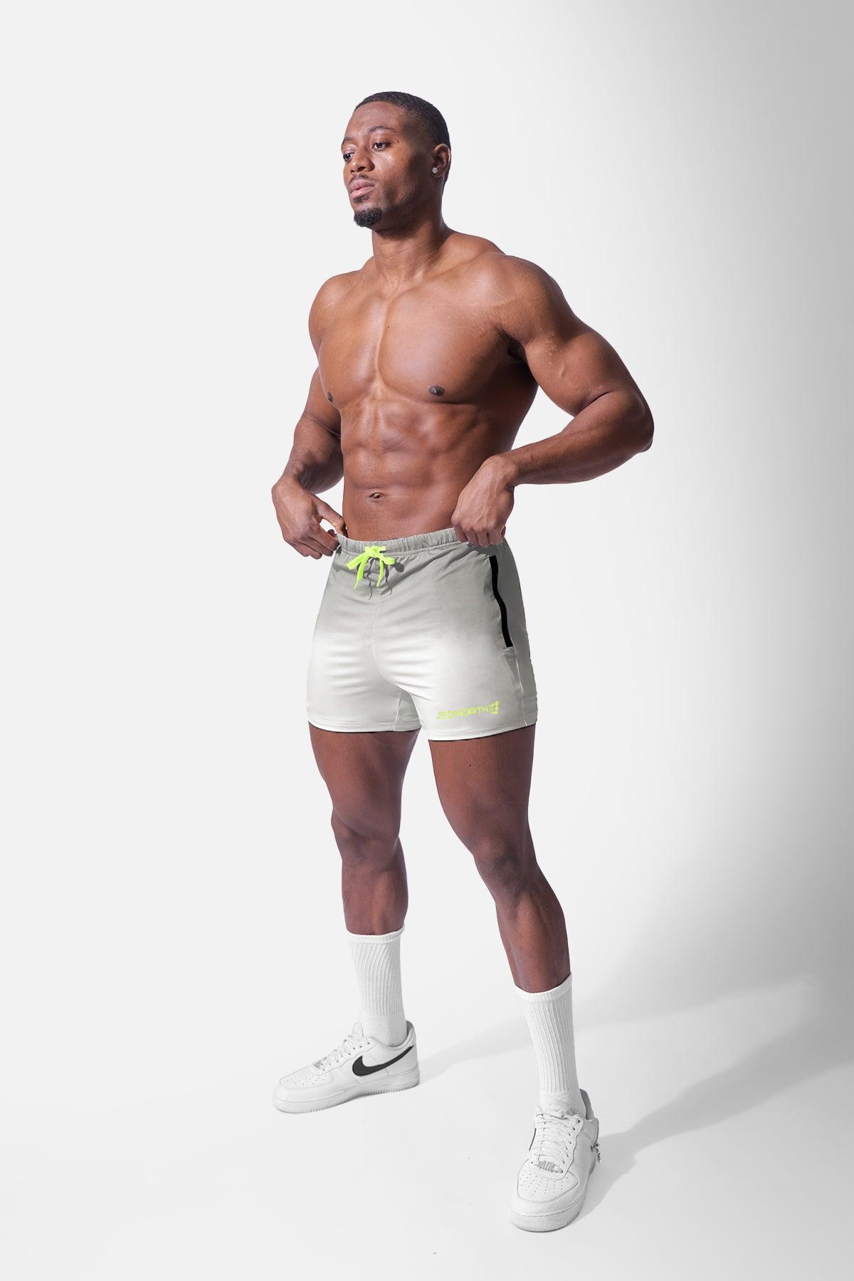 Agile Bodybuilding 4'' Shorts w Zipper Pockets - Ombré Gray – Jed