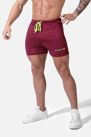 Agile Bodybuilding 4'' Shorts w Zipper Pockets - Maroon – Jed North Canada
