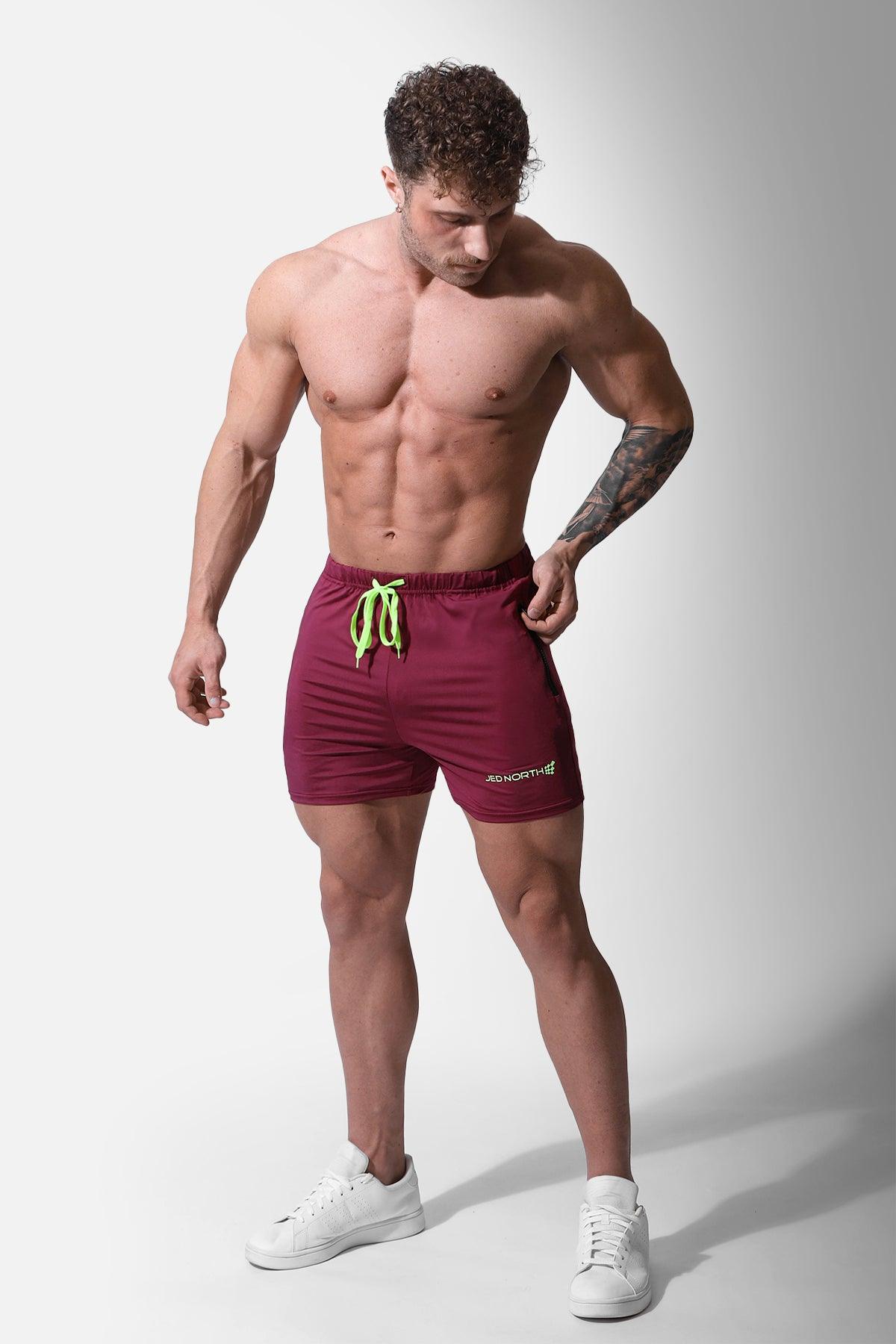 Agile Bodybuilding 4'' Shorts w Zipper Pockets - Maroon – Jed North Canada