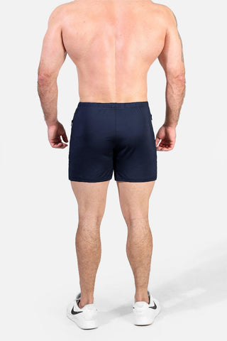 Agile Bodybuilding 4'' Shorts w Zipper Pockets -  Navy Integrity