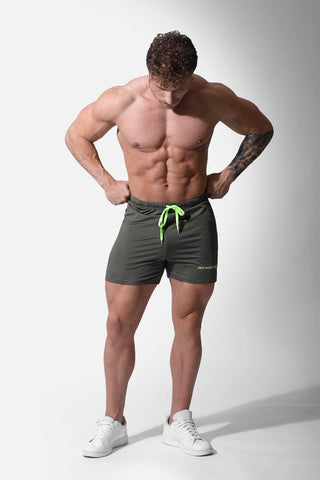Agile Bodybuilding 4'' Shorts w Zipper Pockets - Olive - Jed North Canada
