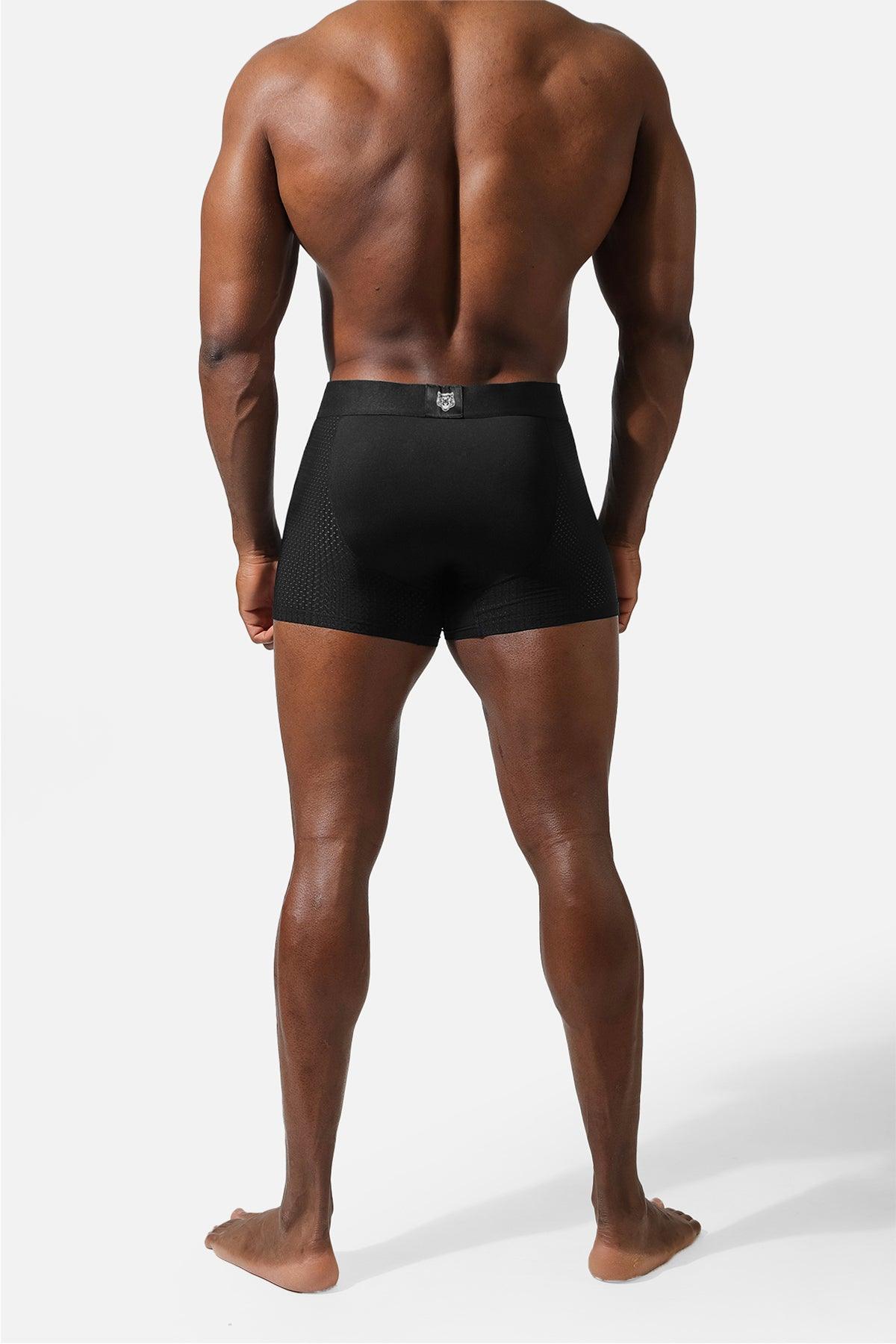 Men's Workout Mesh Briefs 2 Pack - Black & Dark Gray