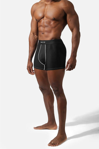 Men's Workout Mesh Boxer Briefs 2 Pack - Black & Stitched Black - Jed North Canada