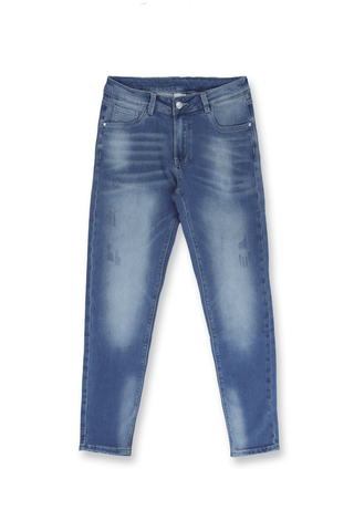 Men's Premium Fitted Stretchy Jeans - Faded Dark Blue - Jed North Canada
