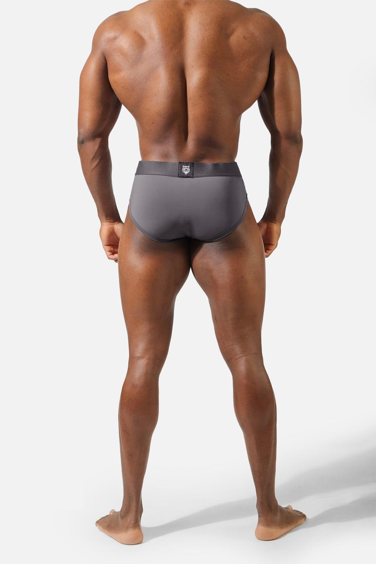 Men's Workout Mesh Briefs 2 Pack - Black & Dark Gray - Jed North Canada