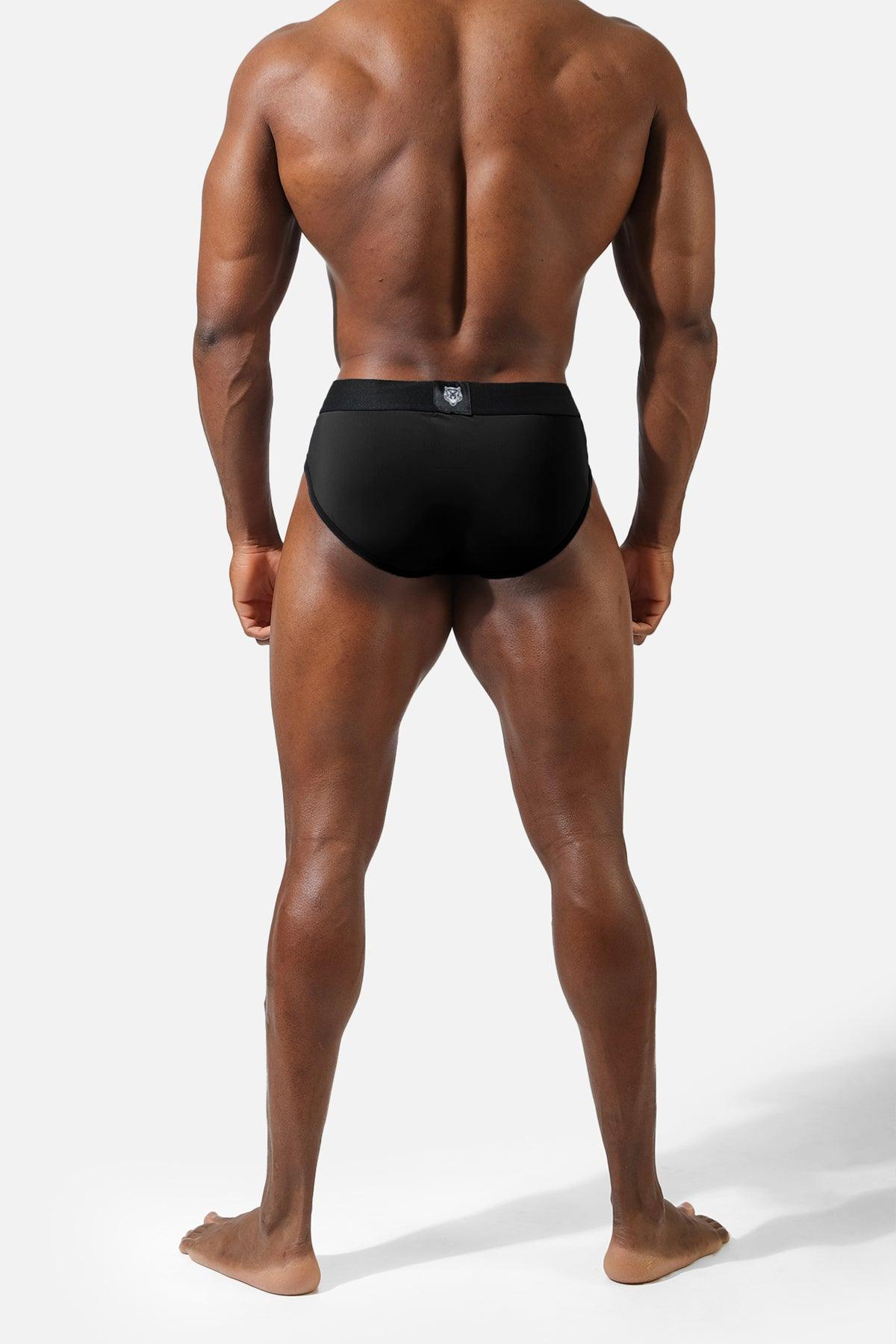 Two-way-stretch cotton jersey long-leg boxers in Black for