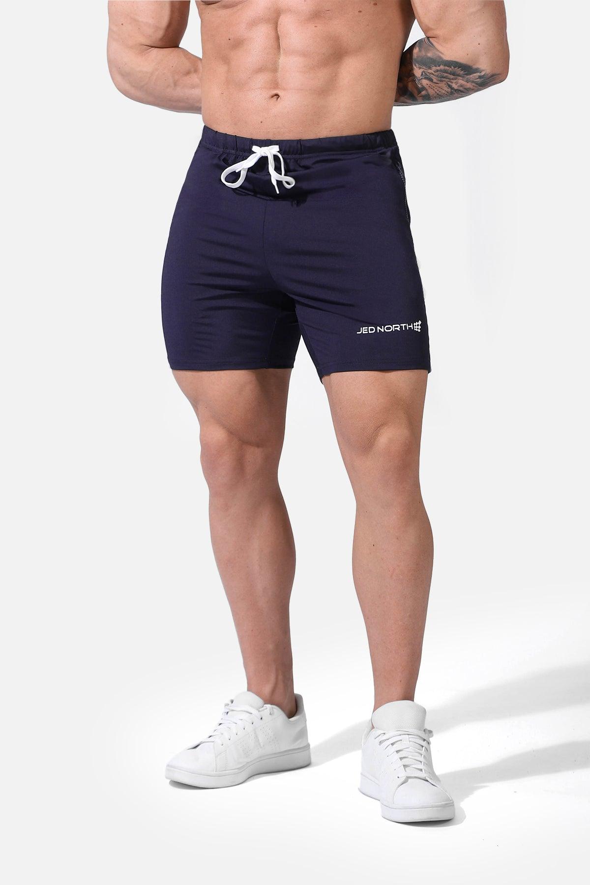 Agile Plus 5.5'' Bodybuilding Shorts w Zipper Pockets - Navy - Jed North Canada
