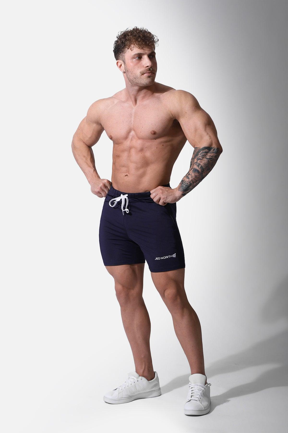 Agile Plus 5.5'' Bodybuilding Shorts w Zipper Pockets - Navy - Jed North Canada