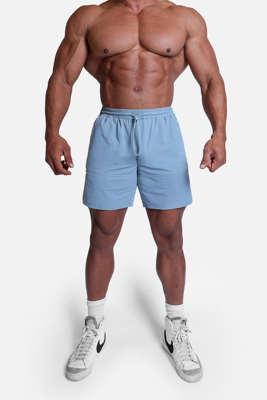 Fortis Zip Pocket Athletic Shorts - Light Blue
