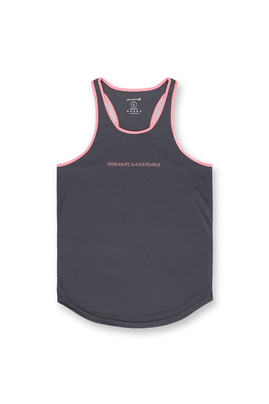 Fast-Dry Bodybuilding Workout Stringer - Gray w Pink