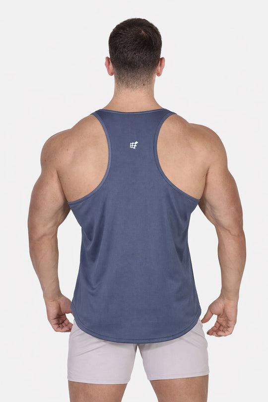 Fast-Dry Bodybuilding Workout Stringer - Gray USA Logo