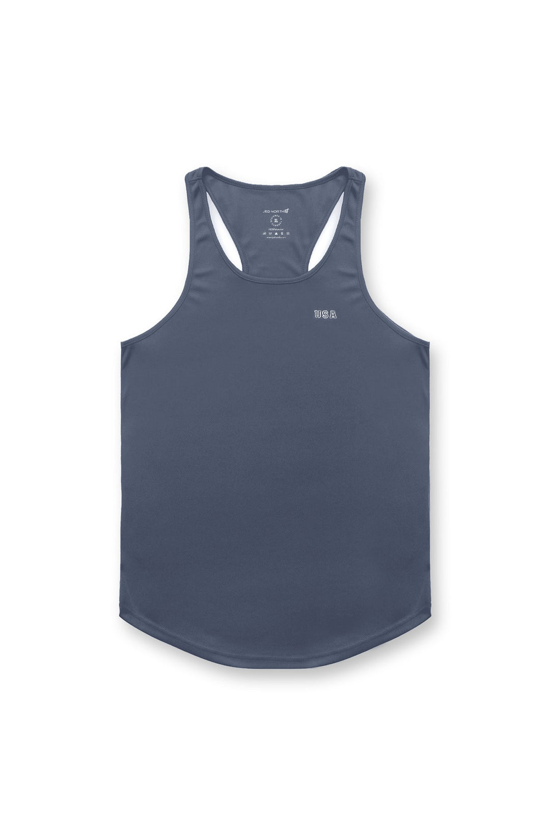 Fast-Dry Bodybuilding Workout Stringer - Gray USA Logo