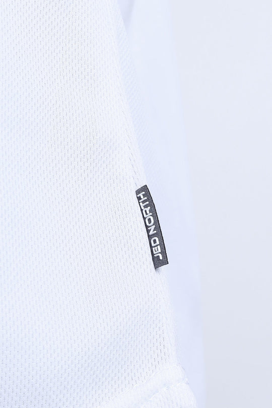 Fast-Dry Bodybuilding Workout Stringer - White w/ Navy Menace