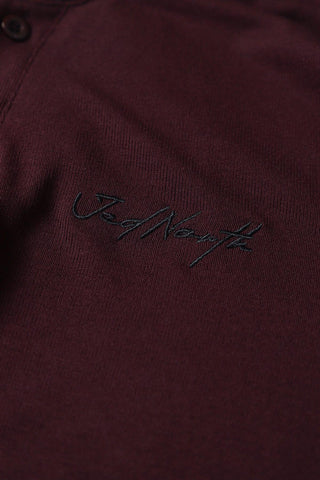 Muscle Fit Henley T-Shirt - Maroon - Jed North Canada