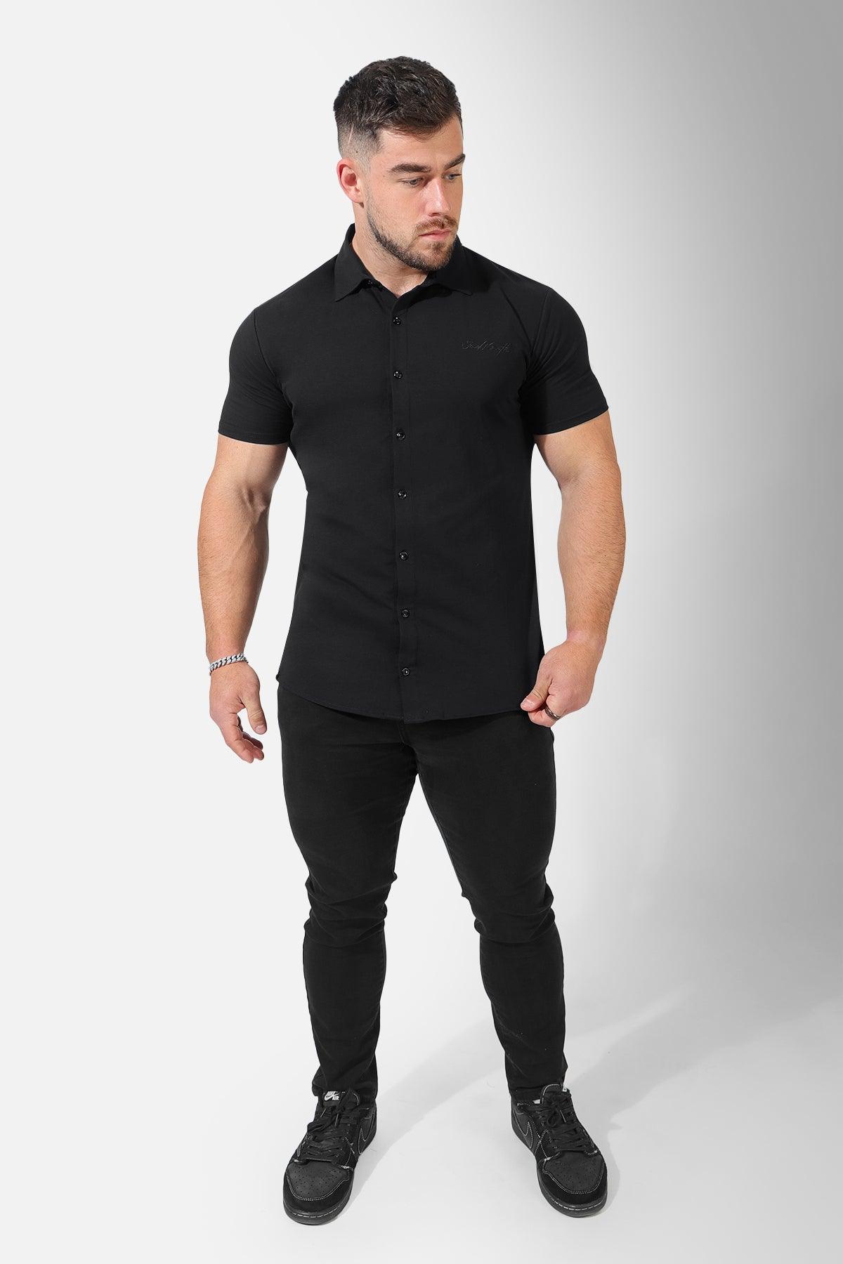 Button-up Muscle T-Shirt - Black - Jed North Canada