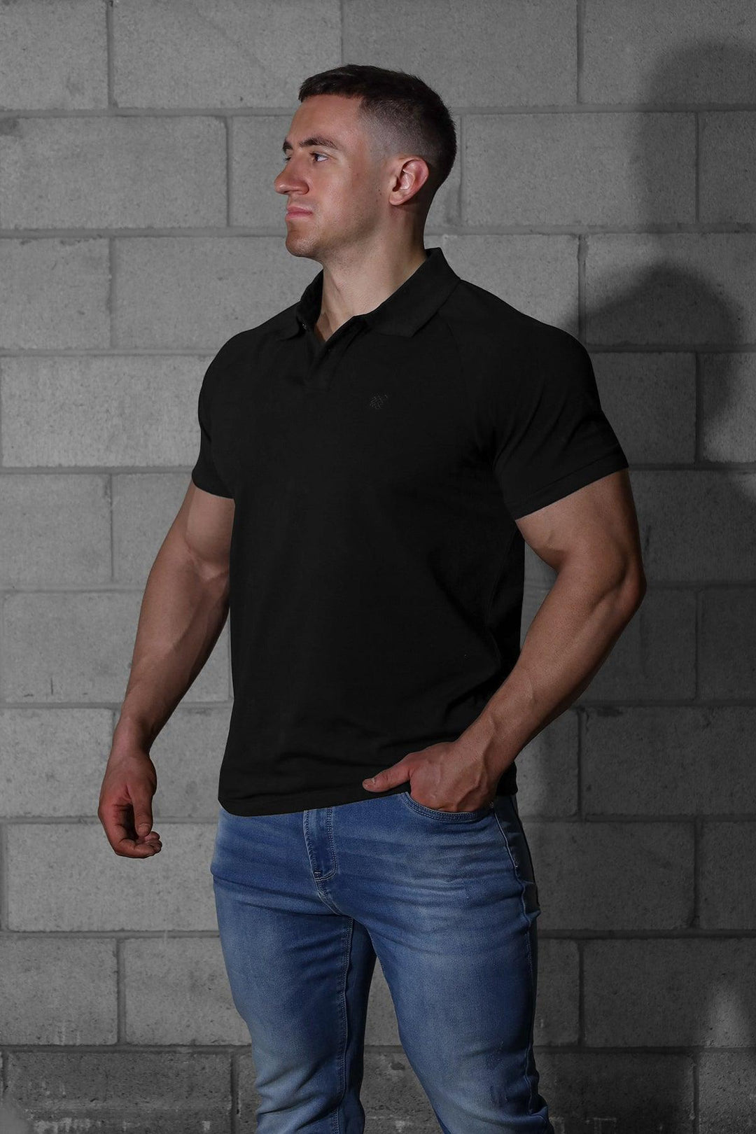 Muscle Fit All-Day Polo T-Shirt - Onyx Black