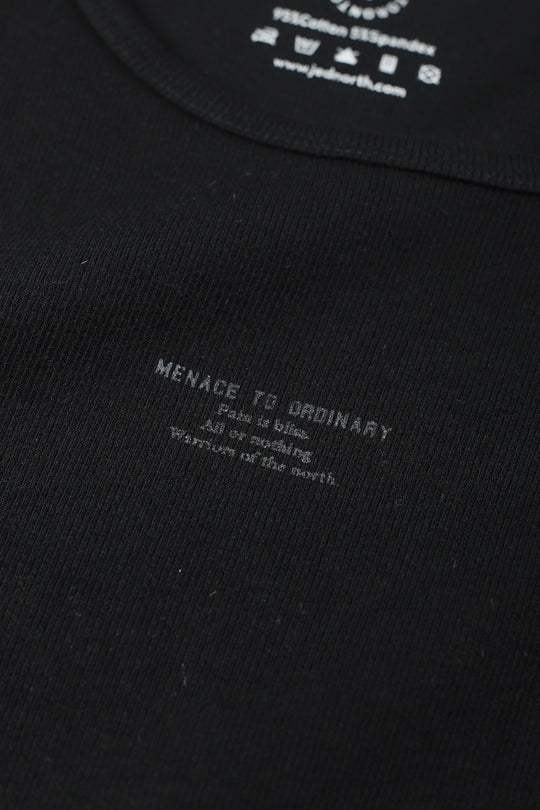 Ribbed Muscle Tank Top - Black