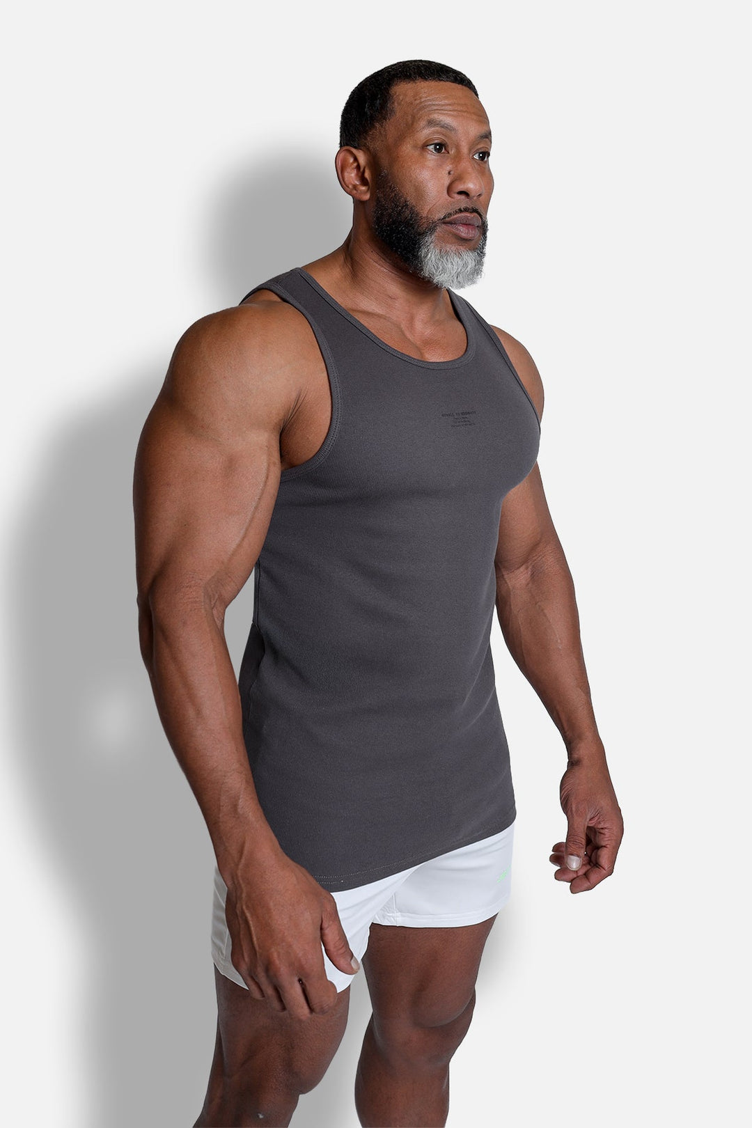 Ribbed Muscle Tank Top - Dark Gray