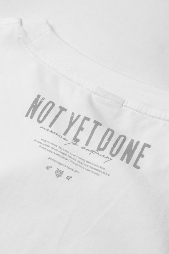 Oversized Raw-Cut Cropped Tee - White