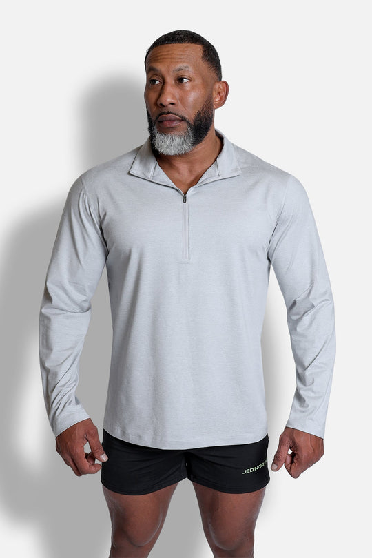 Quarter-Zip Training Long Sleeve - Heather Gray