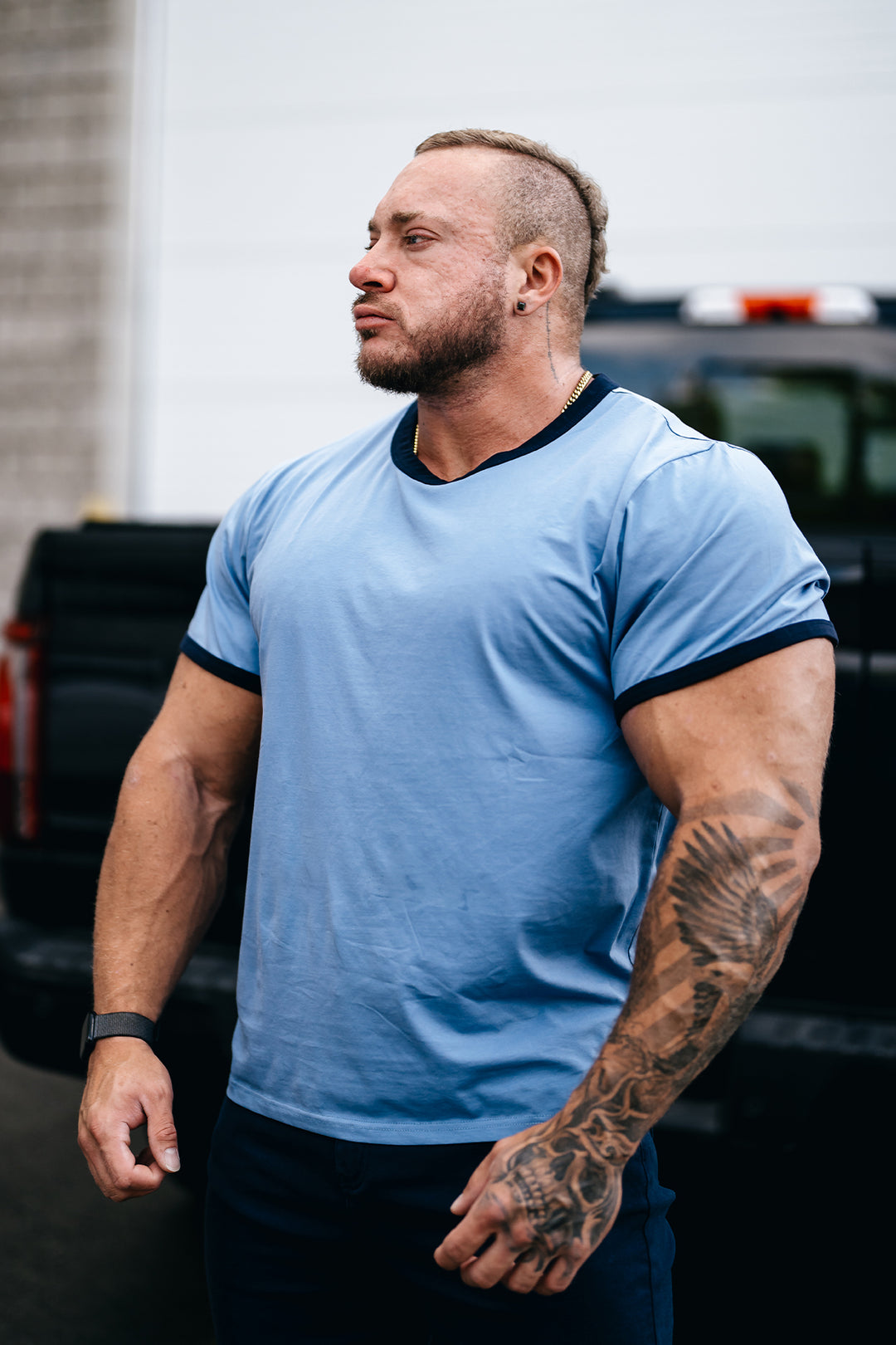 Muscle-Fit Ringer T-Shirt - Electric Blue