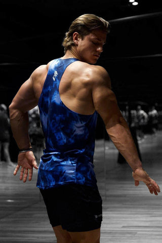 Old School Workout Stringer 2.0 - Abstract Blue - Jed North Canada
