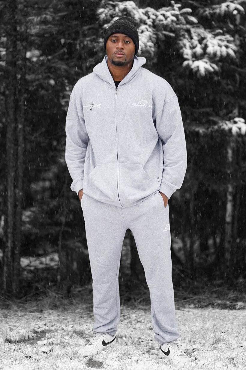 All Or Nothing French Terry Classic Zip-Up Hoodie - Light Gray - Jed North Canada
