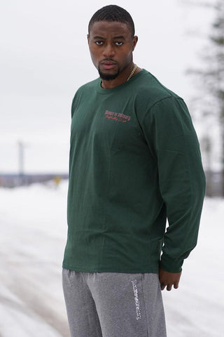 Retro Gym Long Sleeve T-Shirt - Dark Green - Jed North Canada