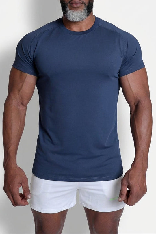 Premium Raglan-Sleeve Training Tee - Navy